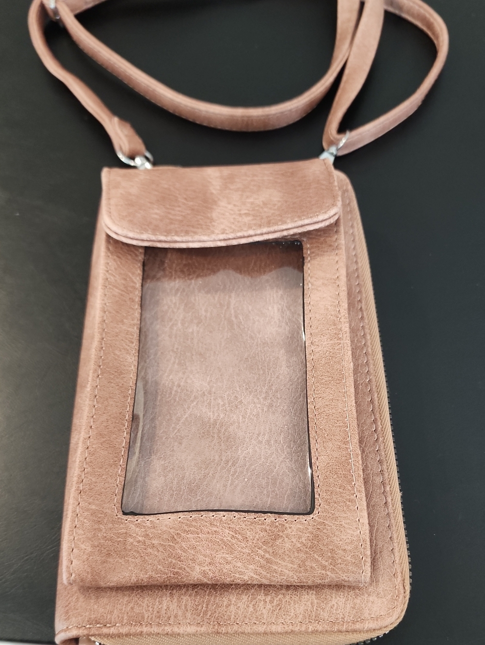 Women's Crossbody Phone Wallet Bag in Dusty Rose